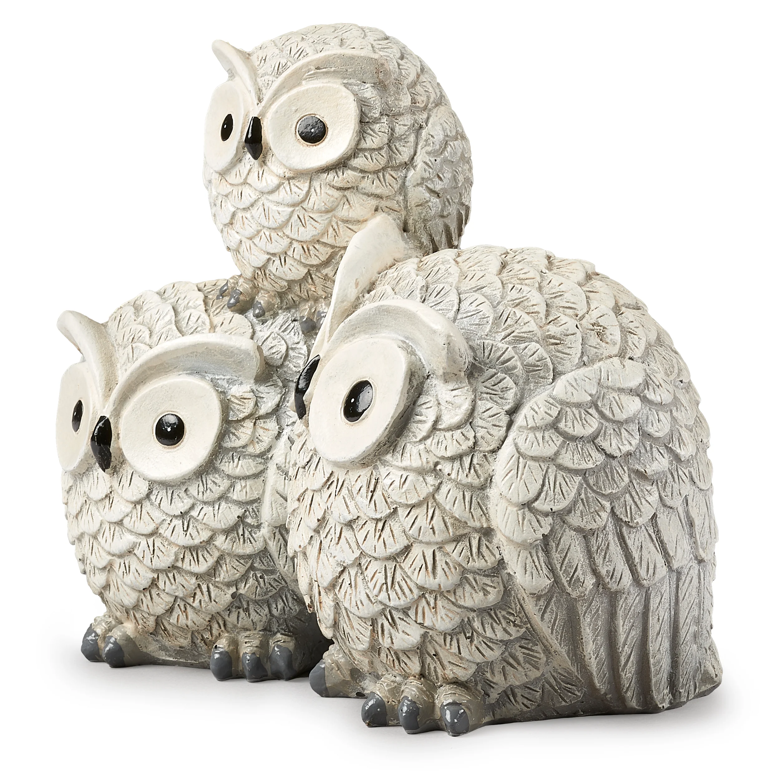 Pudgy Pals Stacked Owl Family Garden Statue - Image 3