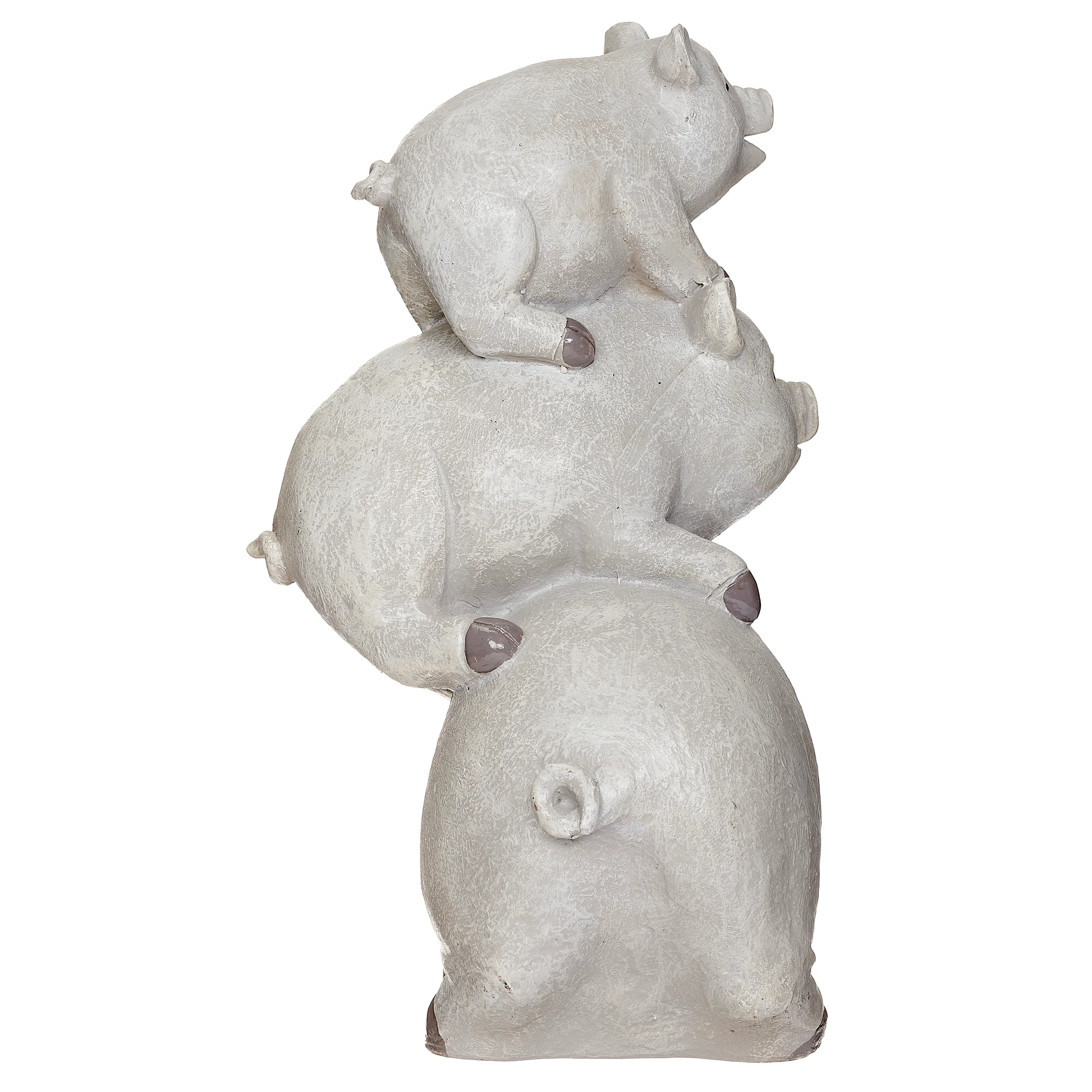 Pudgy Pals Stacked Pig Family Garden Statue - Image 3