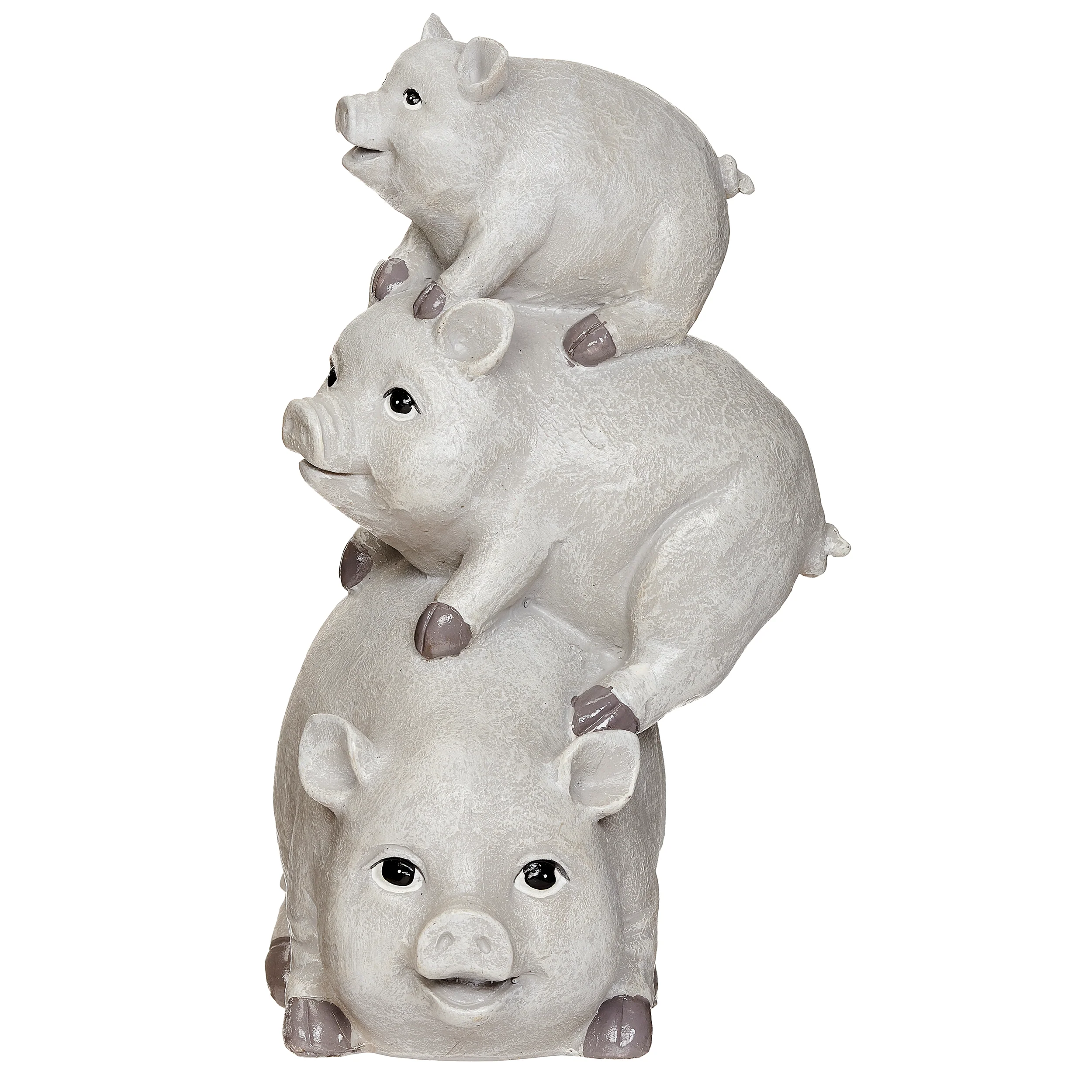 Pudgy Pals Stacked Pig Family Garden Statue - Image 4