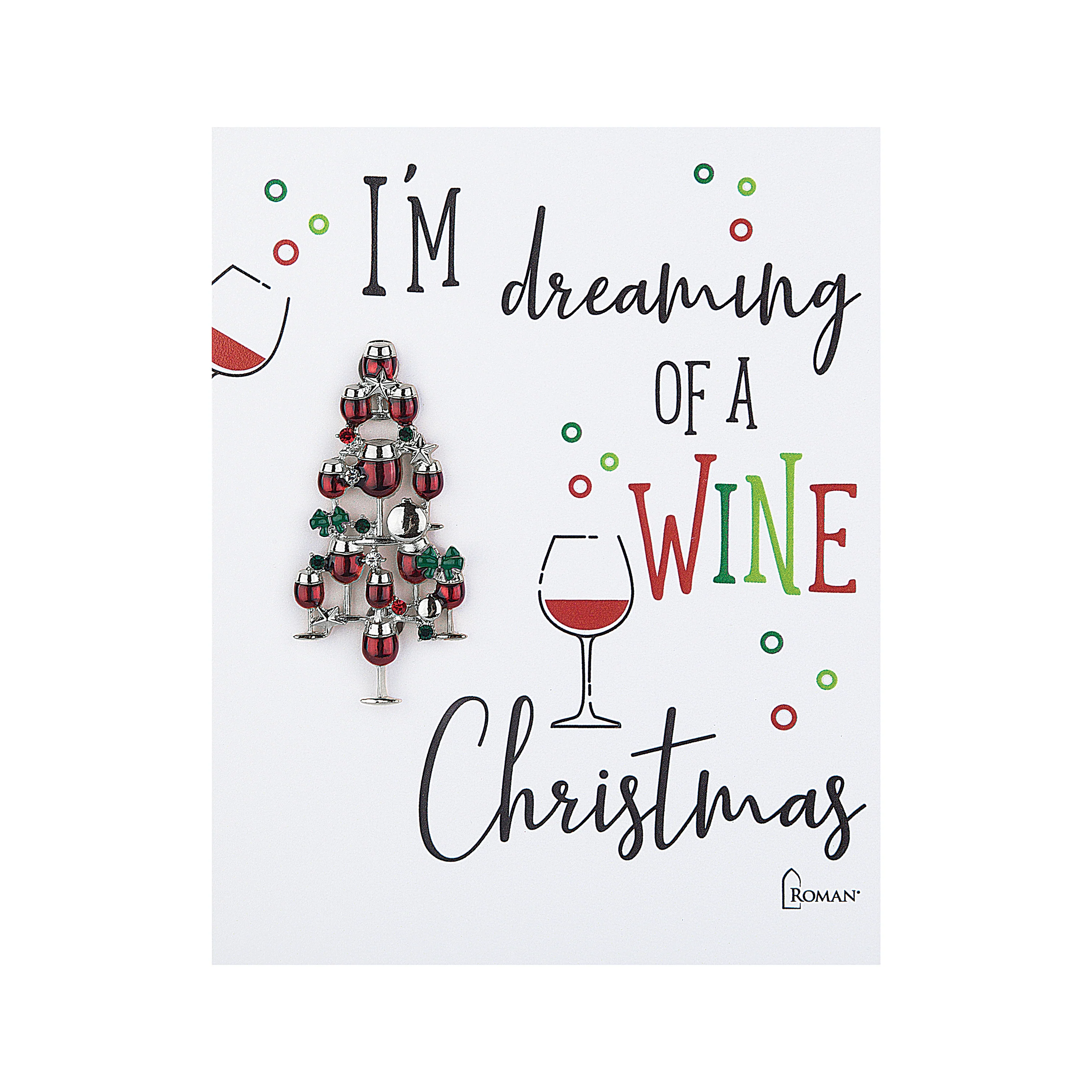 Wine Glass Christmas Tree Pin - Image 2