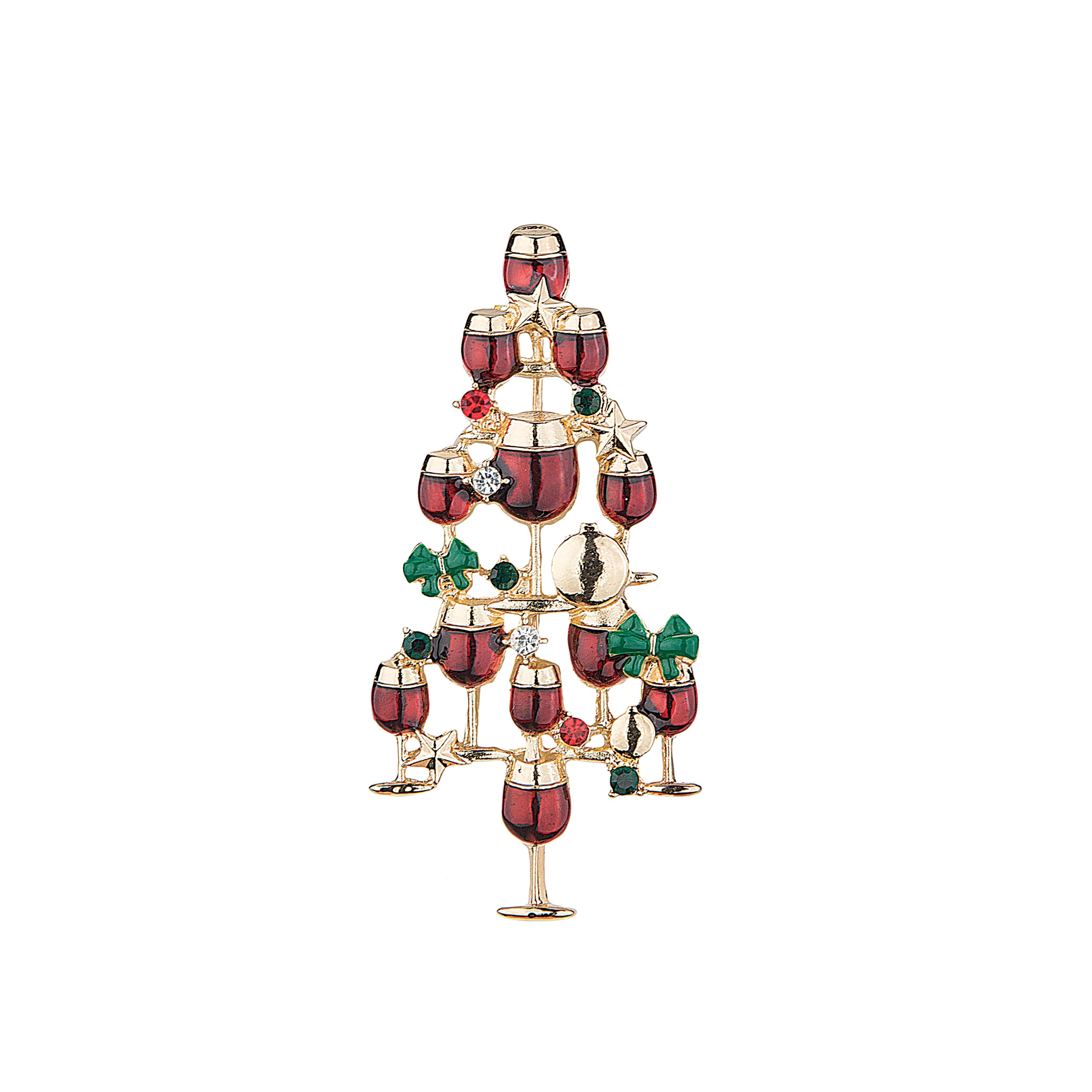 Wine Glass Christmas Tree Pin - Image 3
