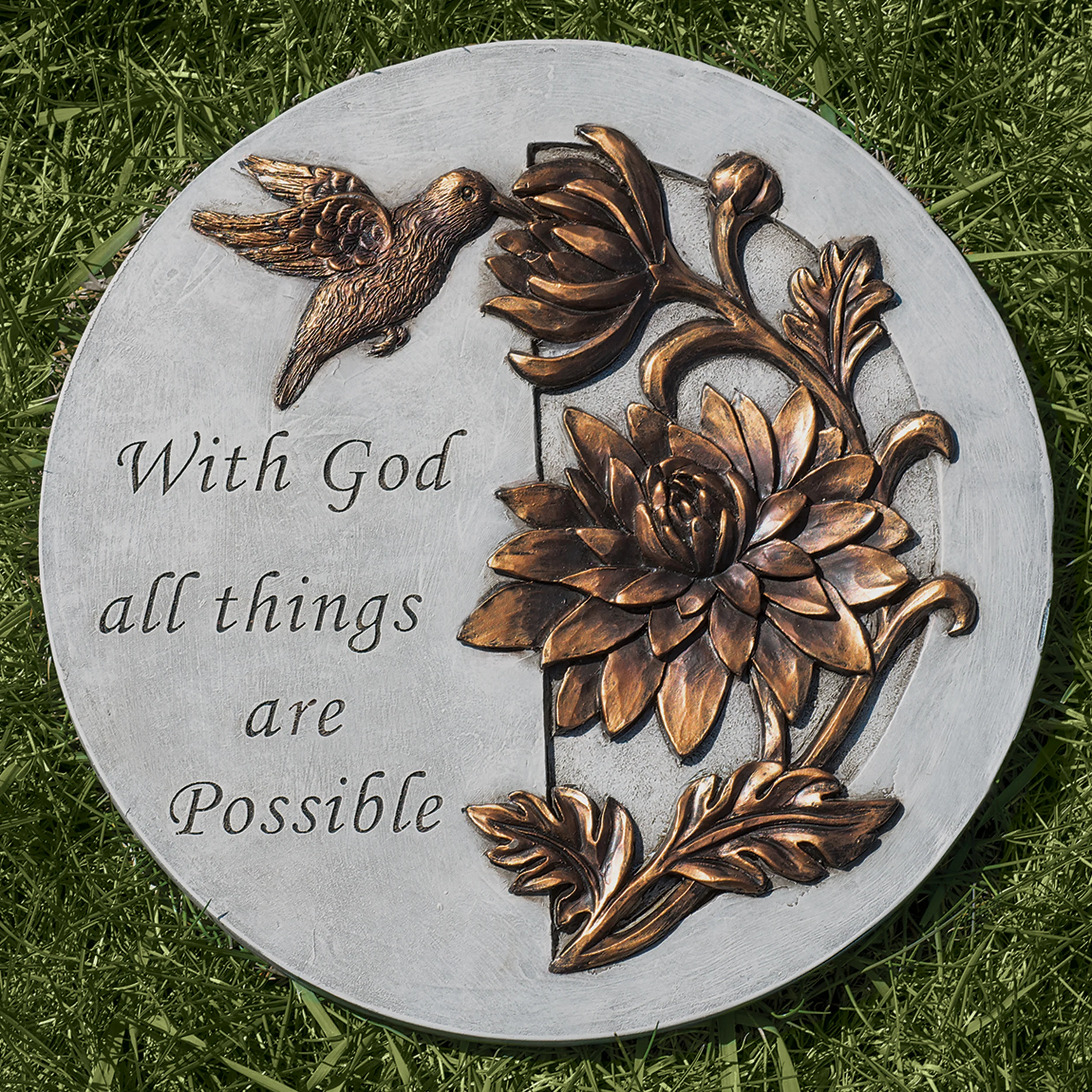 "With God all things are Possible" Garden Stone