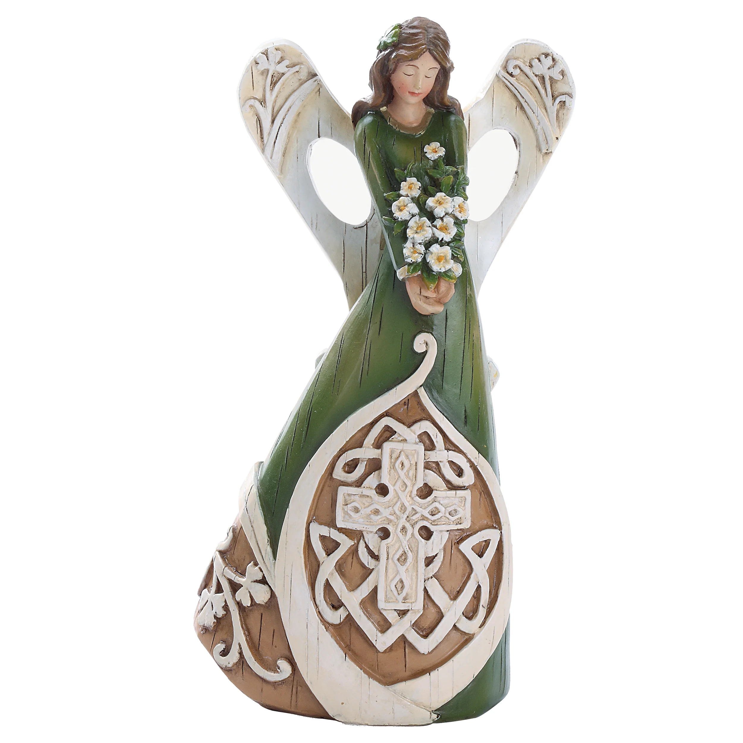 Woodcut Irish Angel Figure