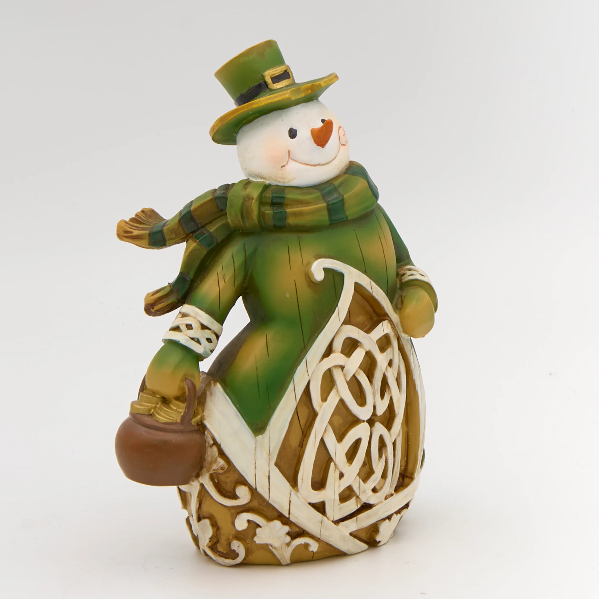 Woodcut-Style Irish Snowman Figure - Image 2